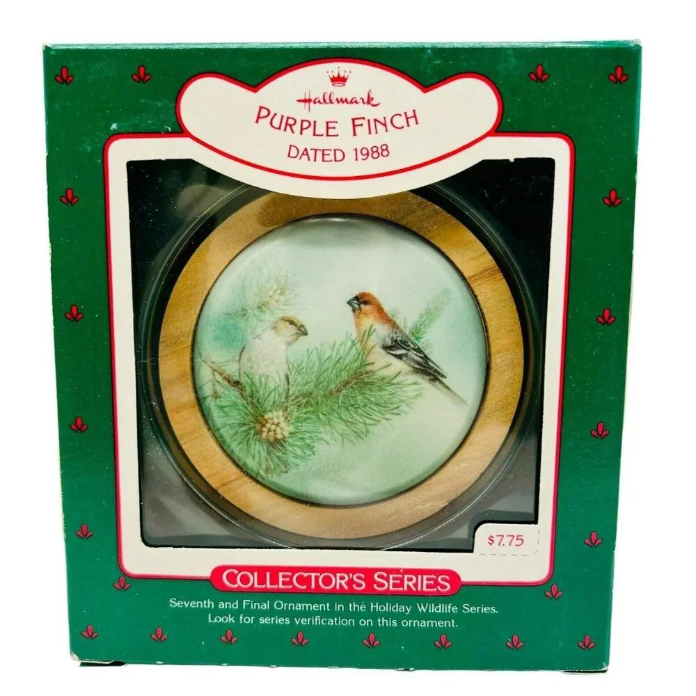 Hallmark Purple Finch Christmas Ornament 1988 Holiday Seventh in Wildlife Series